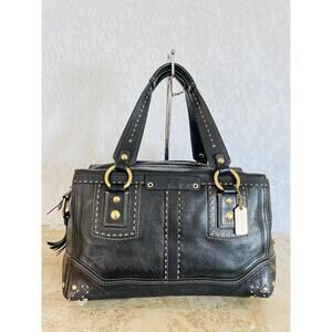 Rare Limited Edition Vtg Coach Hamptons Andrea black contrast stitching 10555